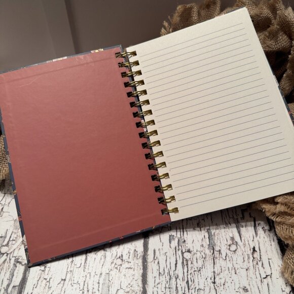 Floral Notebook Spiral Bound Blue and Pink Floral Pattern - Picture 2 of 2